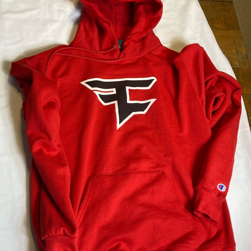Faze champion red hoodie